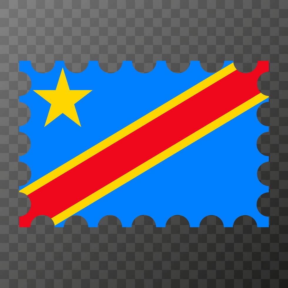 gastos de envío sello con democrático república de el congo bandera. vector ilustración.