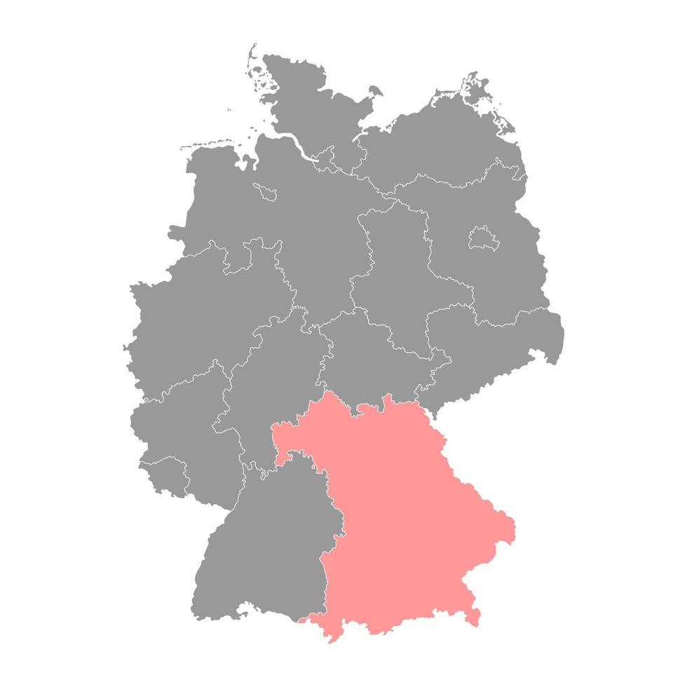 Bavaria state map. Vector illustration.