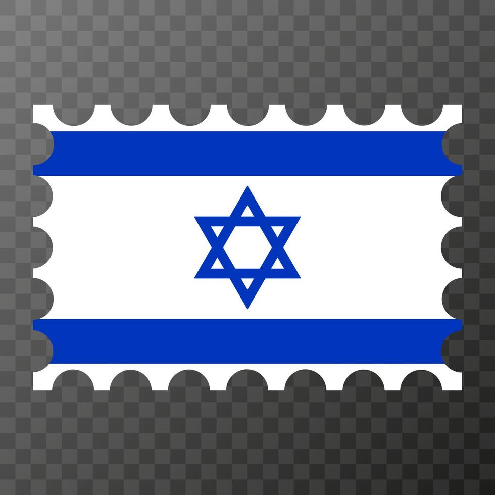 Postage stamp with Israel flag. Vector illustration.