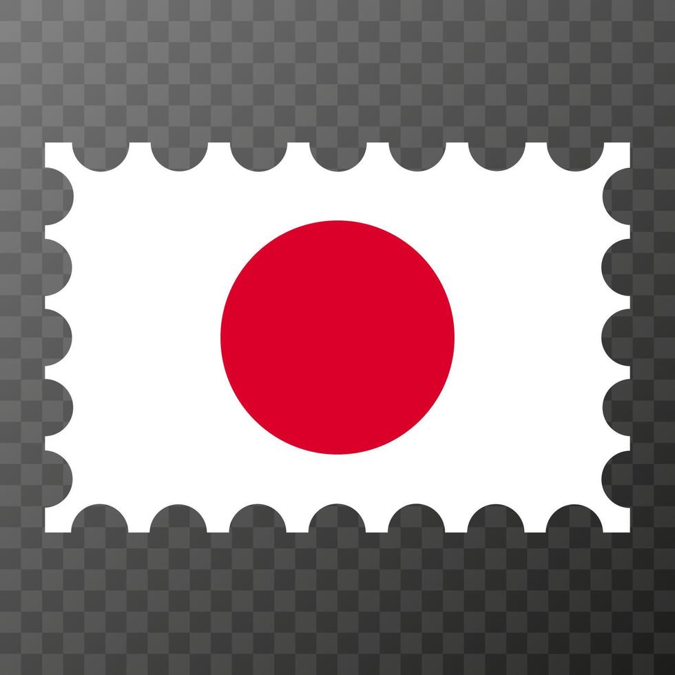 Postage stamp with Japan flag. Vector illustration.