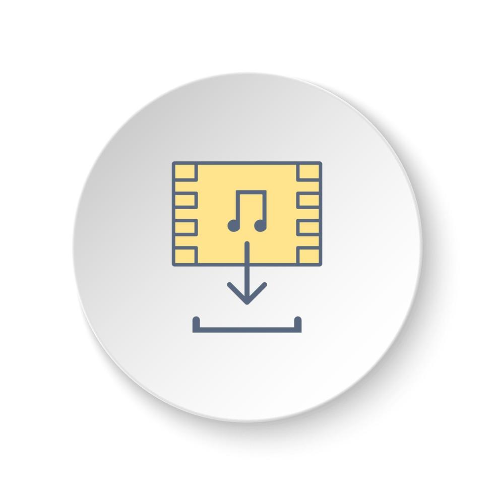 Round button for web icon, multimedia. Button banner round, badge interface for application illustration on white background vector