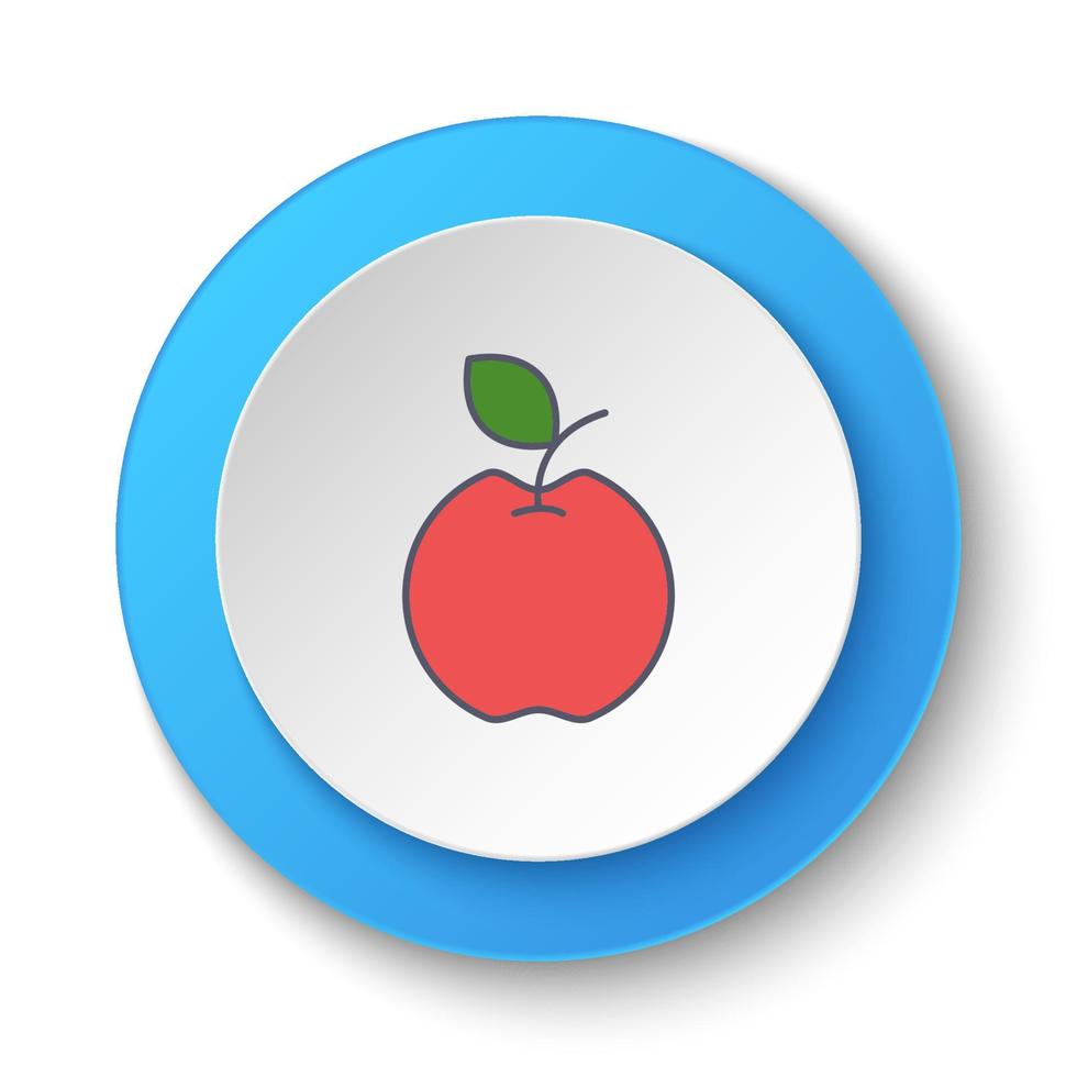 Round button for web icon, apple. Button banner round, badge interface for application illustration on white background vector