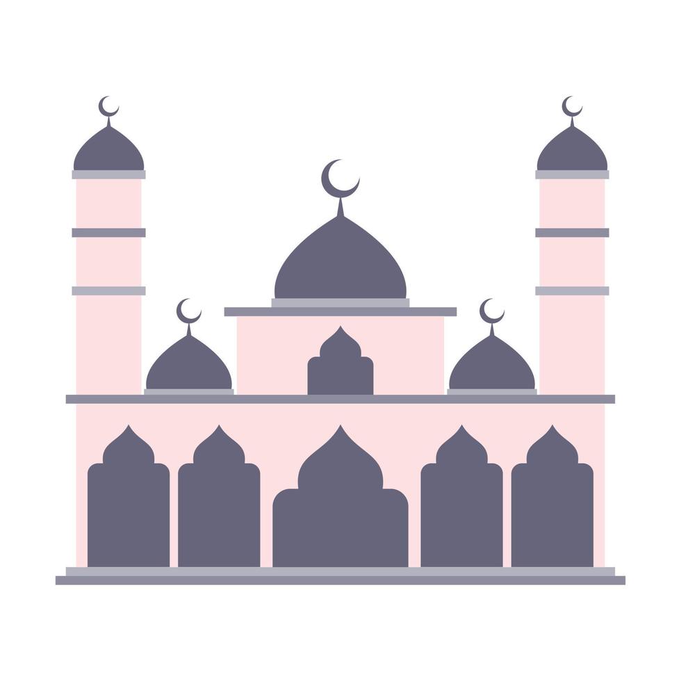 Modern Flat Islamic Mosque Building, Suitable for Diagrams, Map, Infographics, Illustration, And Other Graphic Related Assets. Traditional arabesque ornament illustration. vector