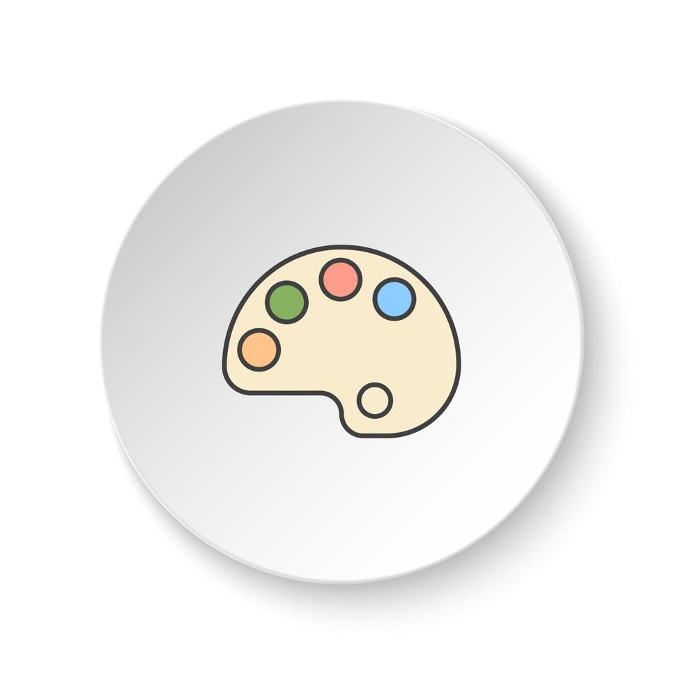 Round button for web icon, Color palette. Button banner round, badge interface for application illustration on white background vector
