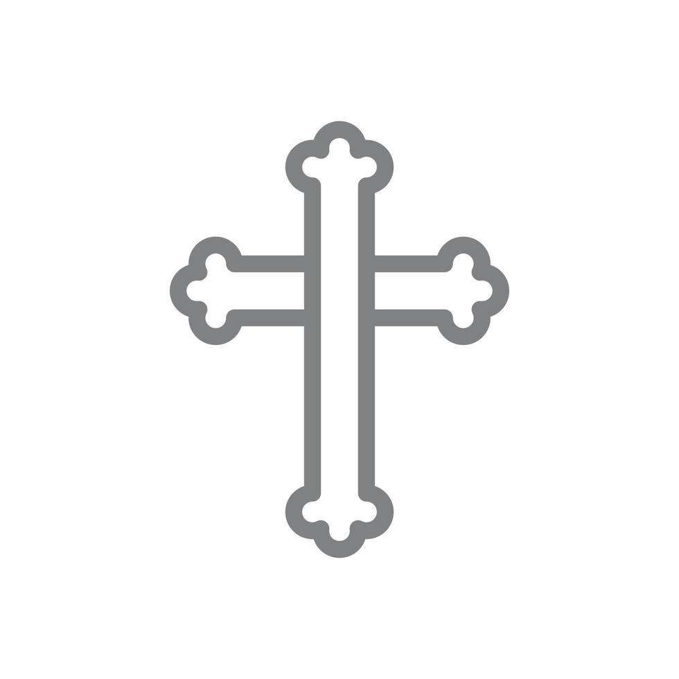 Cross symbol vector icon. Spiritual concept vector illustration. on white background