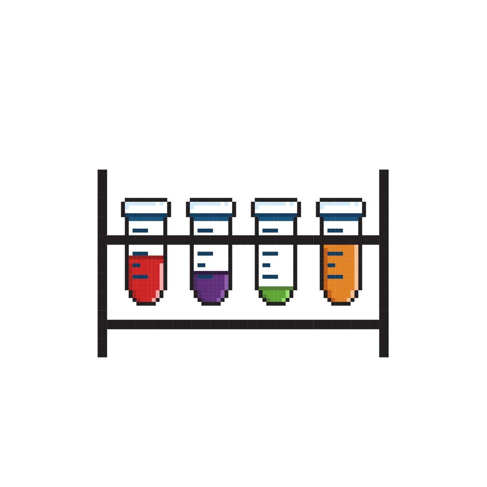 bottle shelf in pixel art style vector
