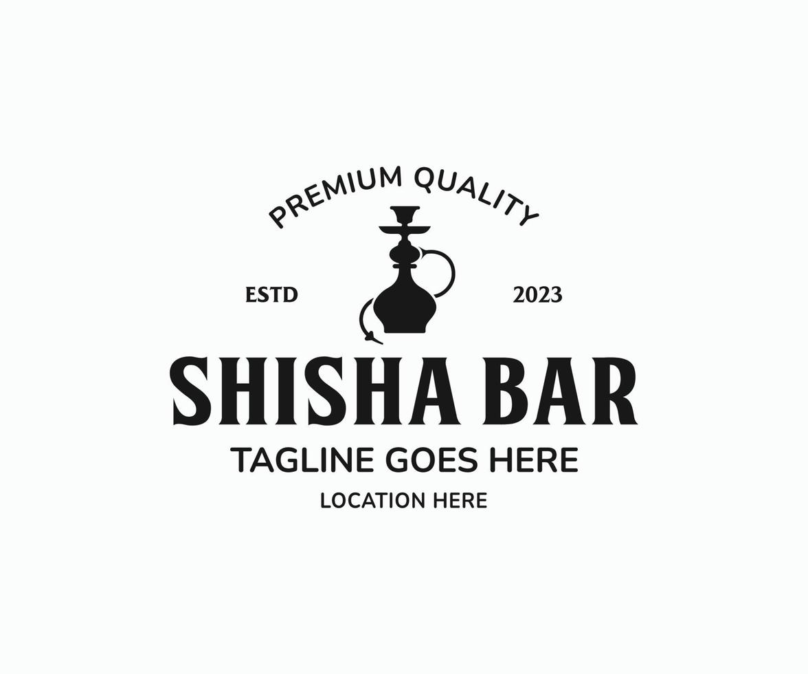 Shisha Smoking Logo Template for Cafe, Shop, Club, and Lounge vector