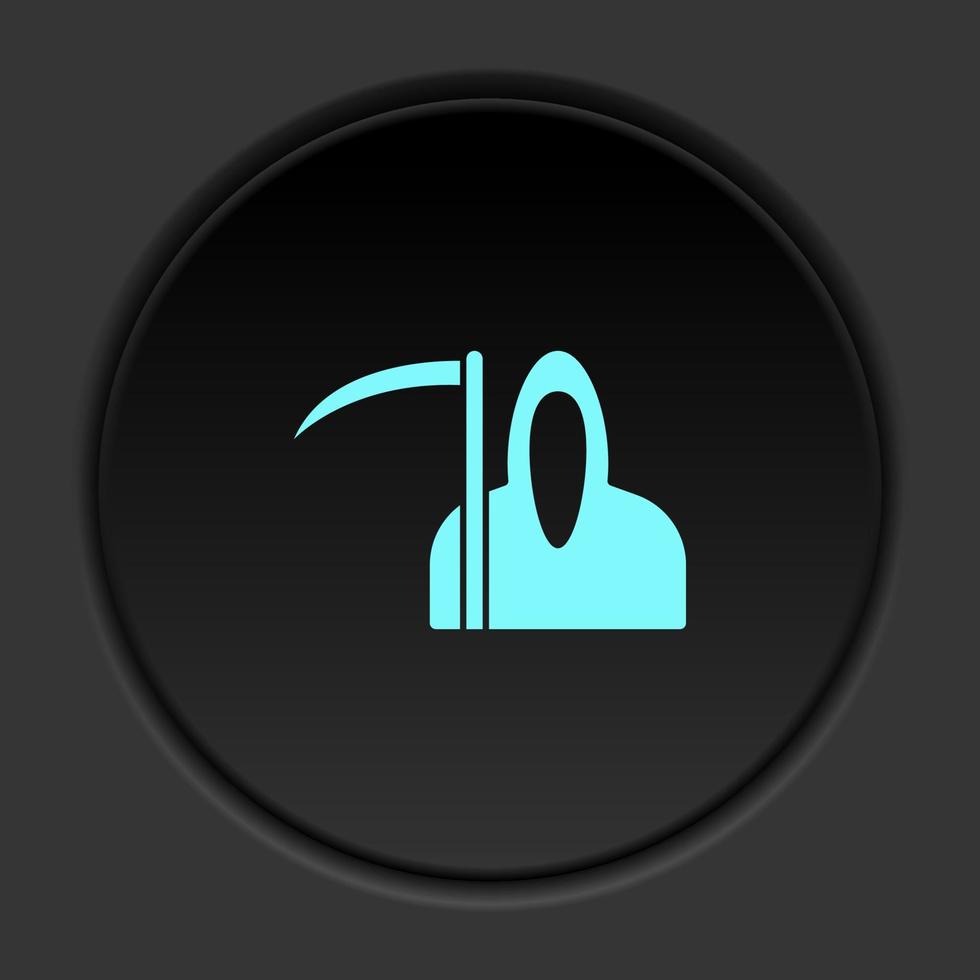 Dark button flat icons on round backgrounds. Building construction insurance dark circle vector icon on darken background