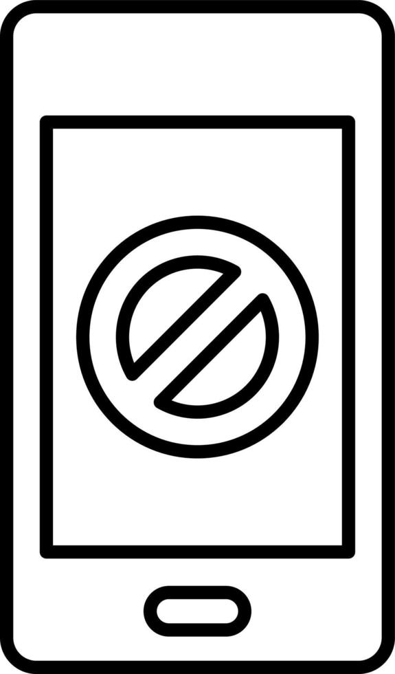 Line vector icon phone, block. Outline vector icon on white background