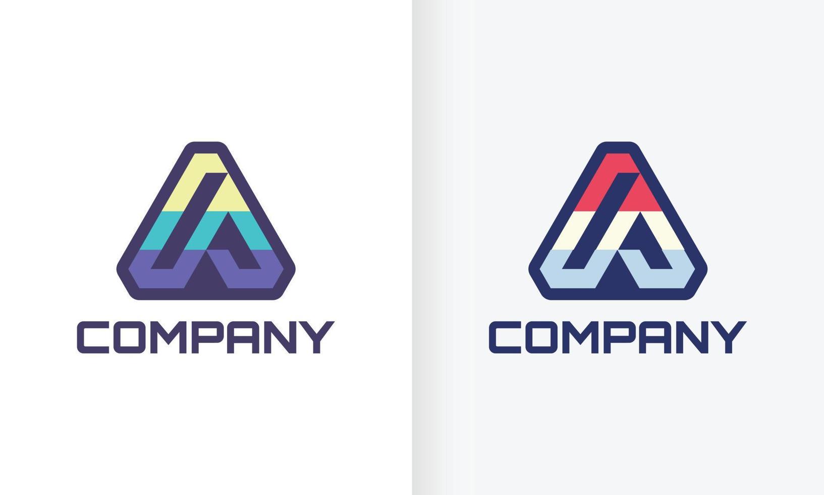 Letter A geometric logo vector