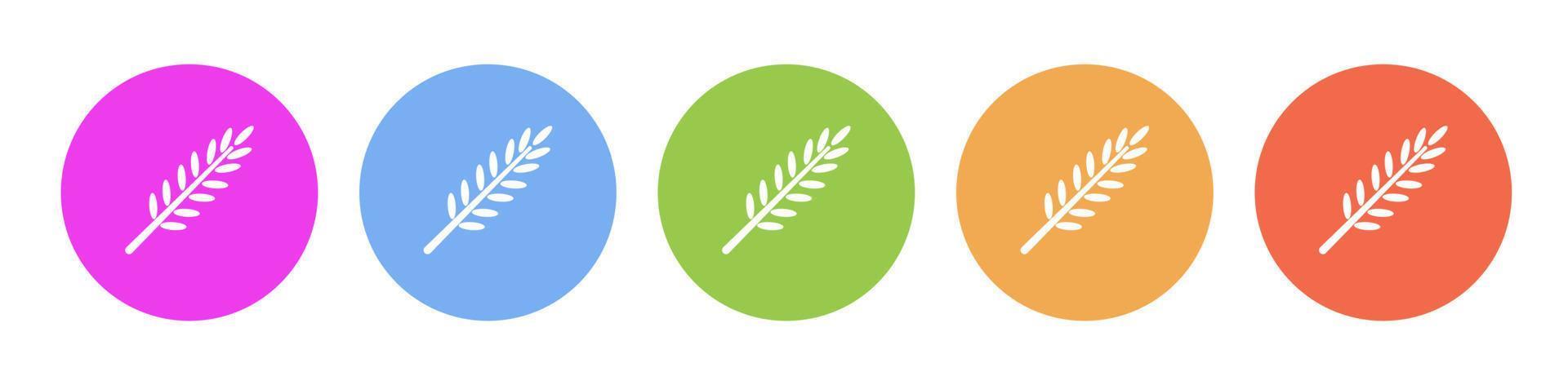 Multi colored flat icons on round backgrounds. Agriculture, wheat multicolor circle vector icon on white background