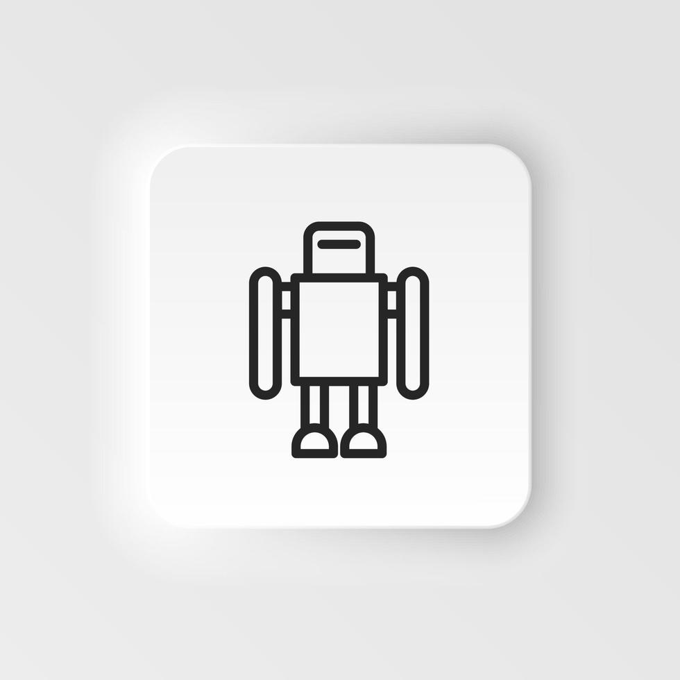Artificial intelligence, bionic man icon - Vector neumorphic style vector icon