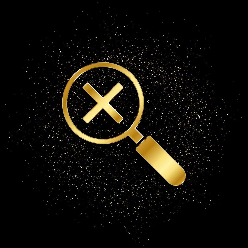 enfocar símbolo oro, icono. vector ilustración de dorado partícula en oro vector antecedentes