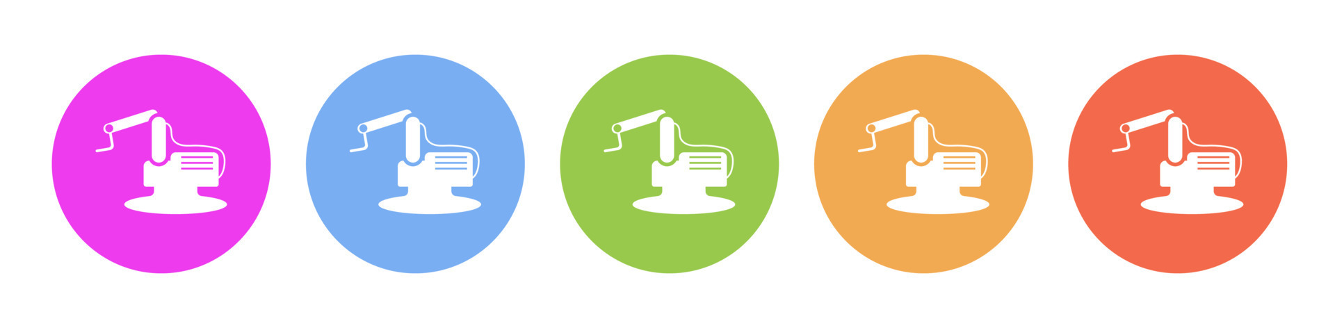 Multi colored icon Robot technology industry factory. Button banner ...