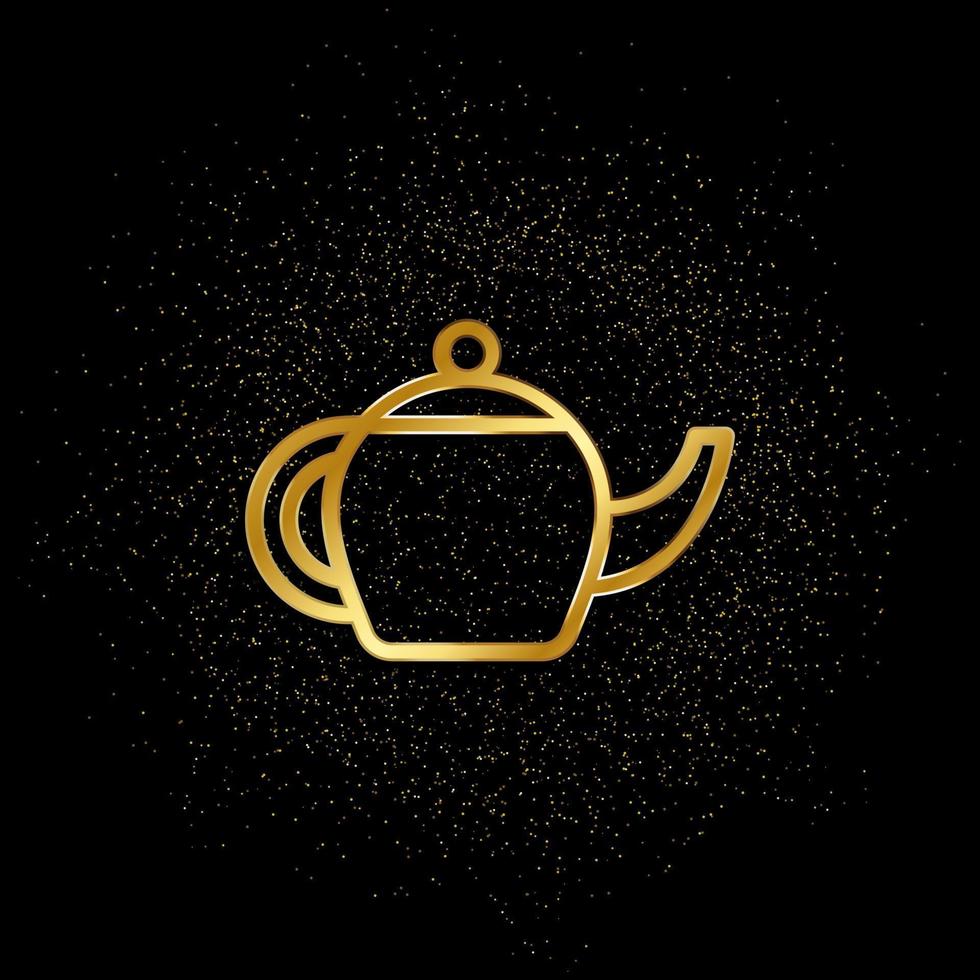 té botella oro icono. vector ilustración de dorado partícula fondo.. espiritual concepto vector ilustración .