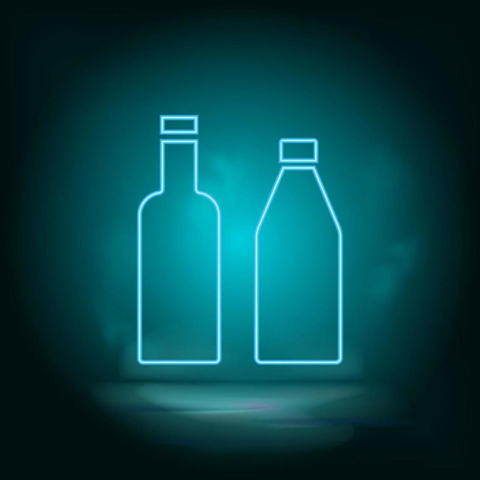 Bottles blue neon vector icon. Simple element illustration from map and navigation concept. Bottles blue neon vector icon. Real estate concept vector illustration. on white background