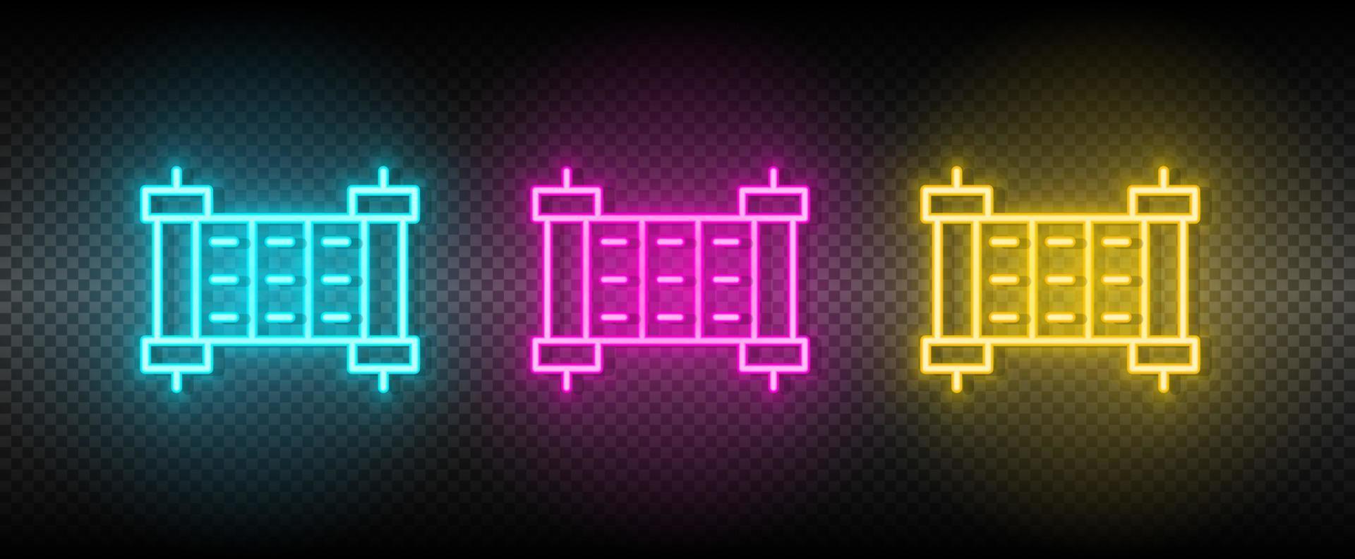 Commandment symbol neon vector icon.