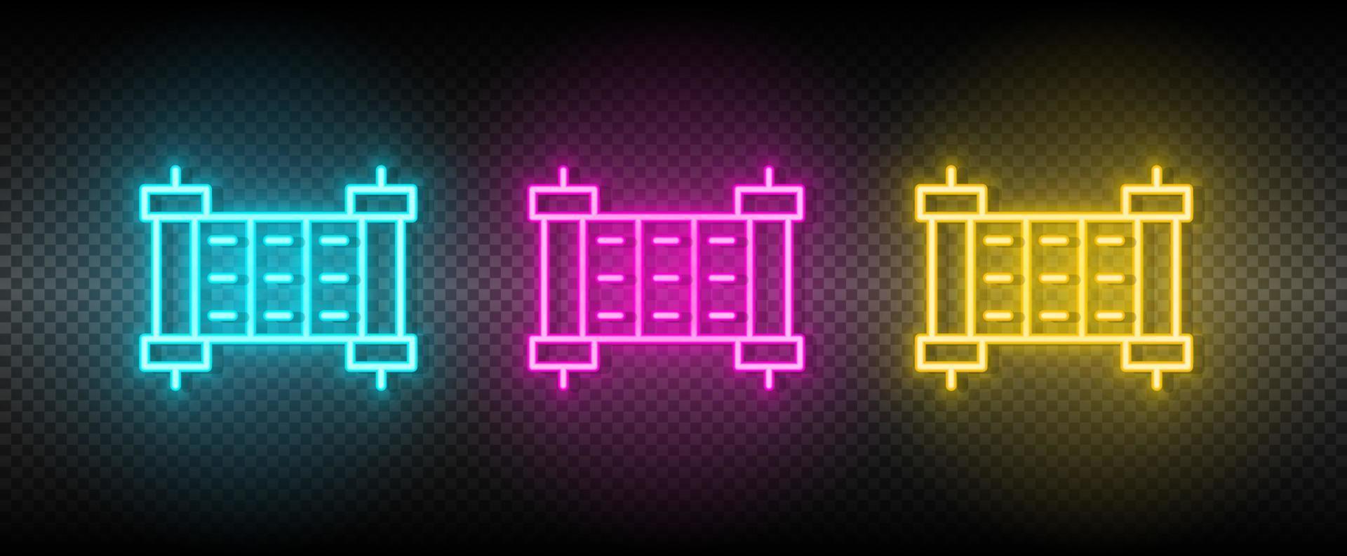 Commandment symbol neon vector icon.