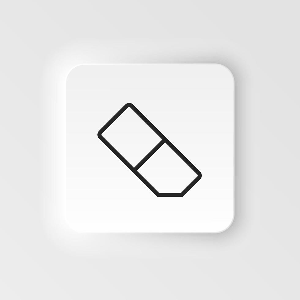 Eraser vector icon. Element of design tool for mobile concept and web apps vector. Thin neumorphic style vector icon for website design on neumorphism white background