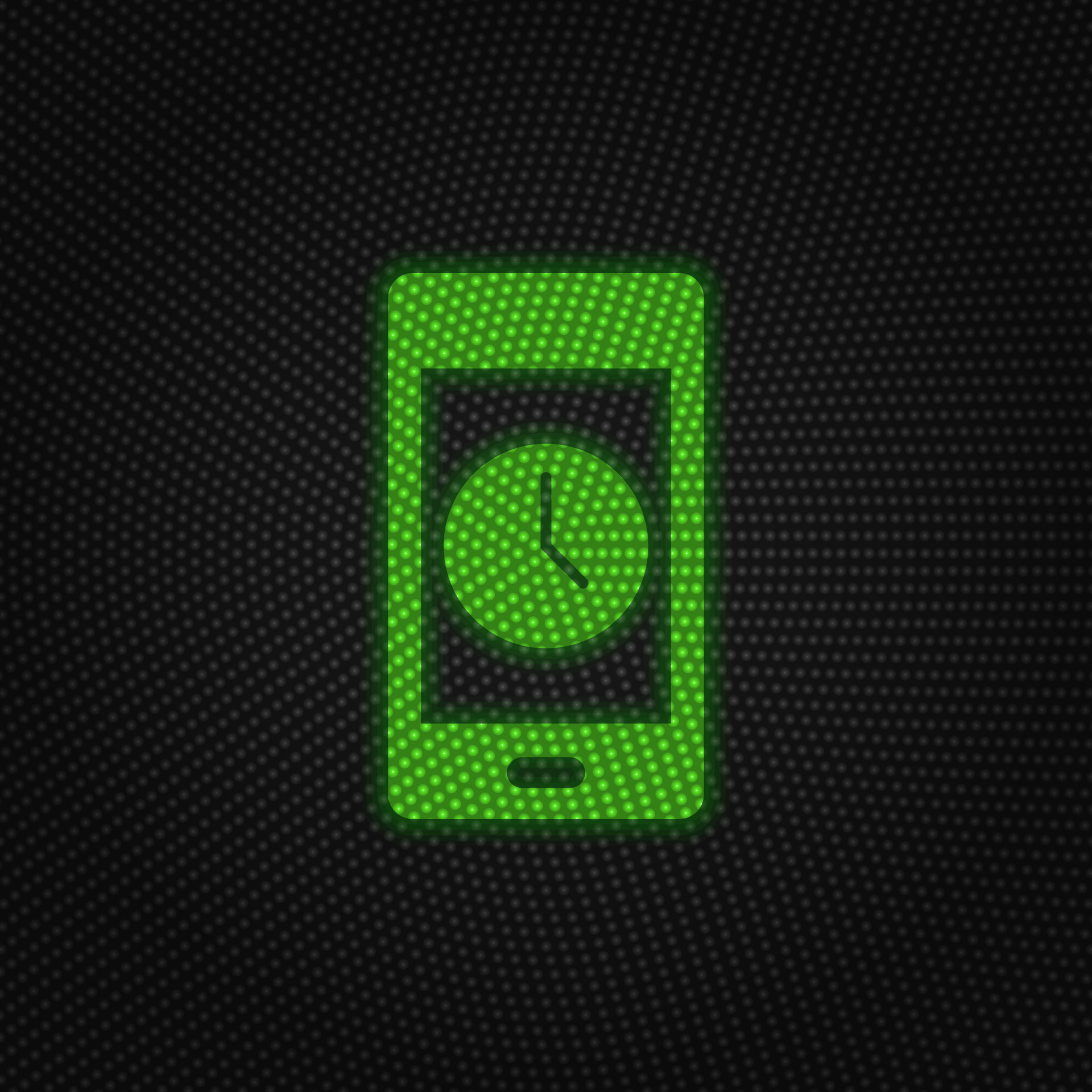 Phone, clock, time new technology vector icon. New mobile technology