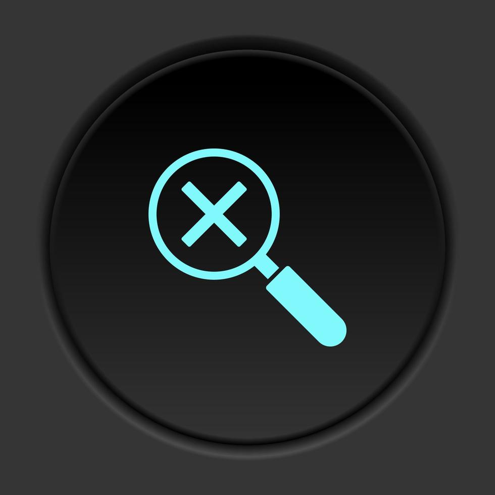 redondo botón icono enfocar símbolo. botón bandera redondo Insignia interfaz para solicitud ilustración en oscuro antecedentes vector
