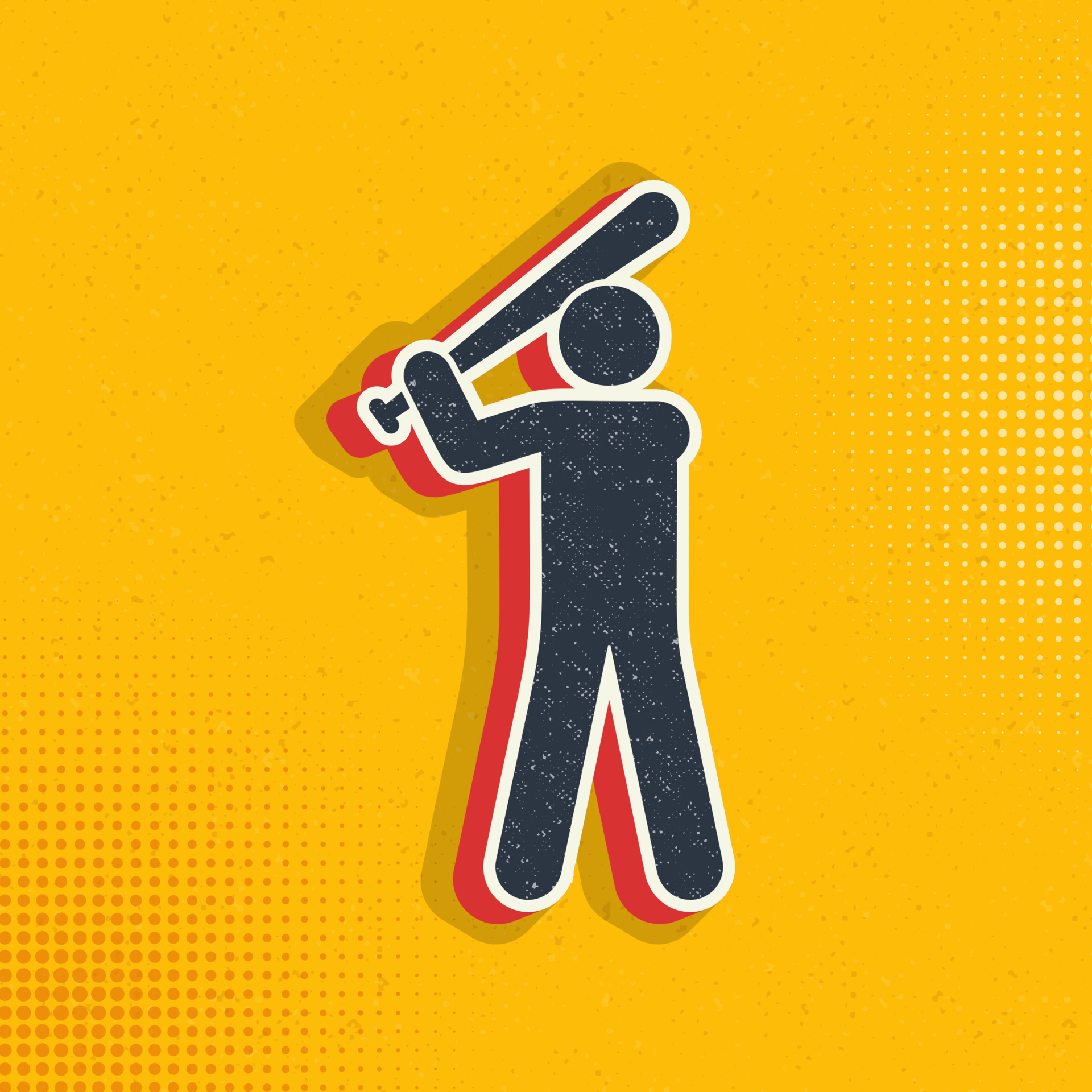 Baseball pop art, retro icon. Vector illustration of pop art style on