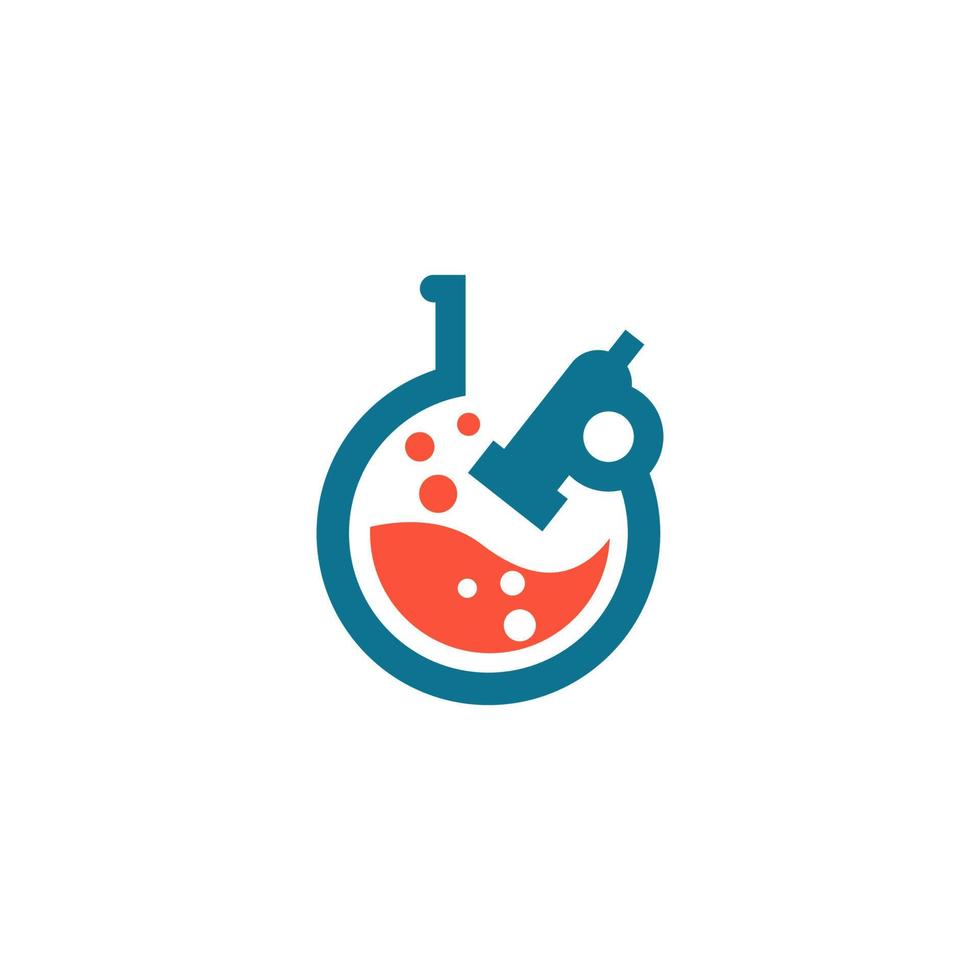 Logo for science laboratory called microscope. vector