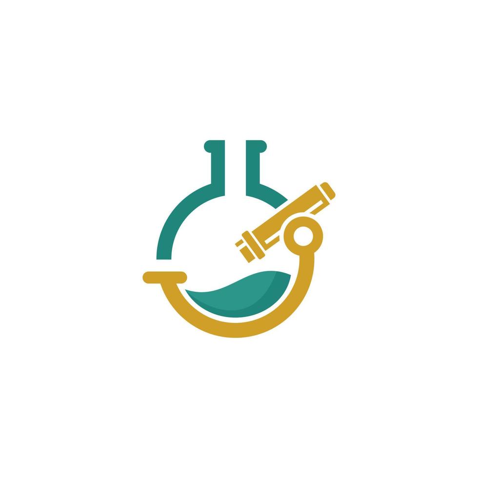 Logo for science laboratory called microscope. vector