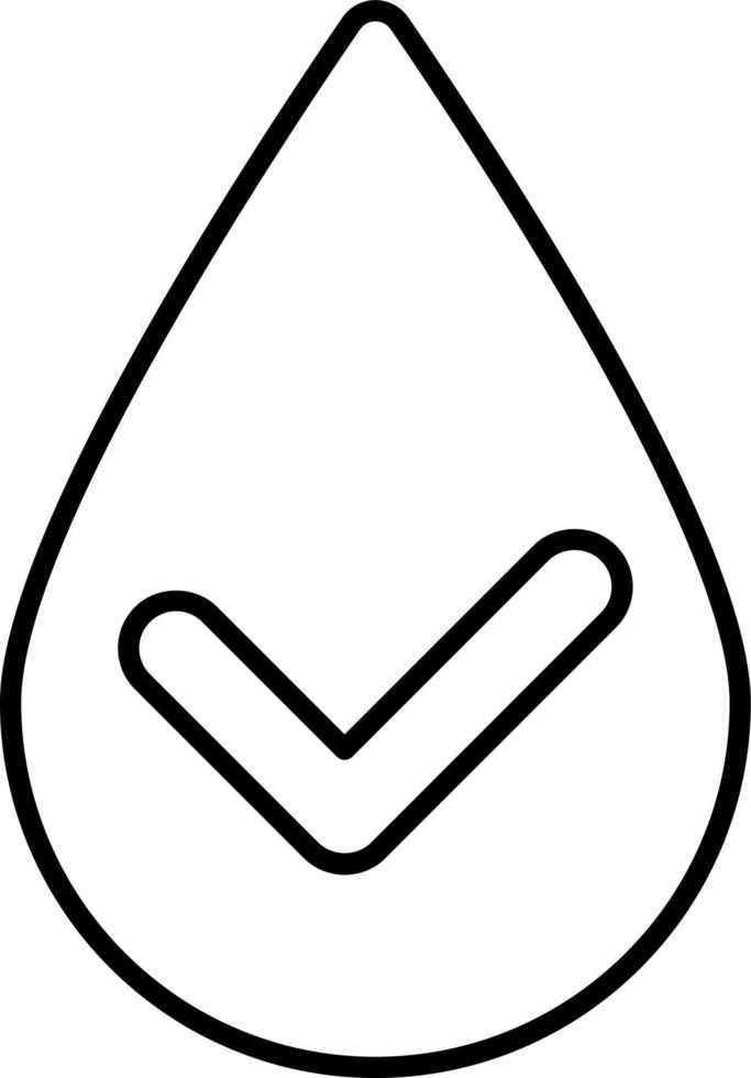 Line vector icon check, drop, select, water. Outline vector icon on white background