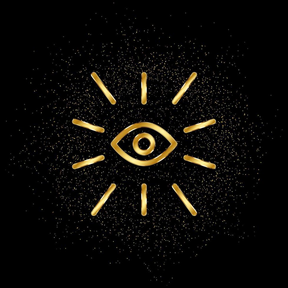 ojo oro icono. vector ilustración de dorado partícula fondo.. espiritual concepto vector ilustración .