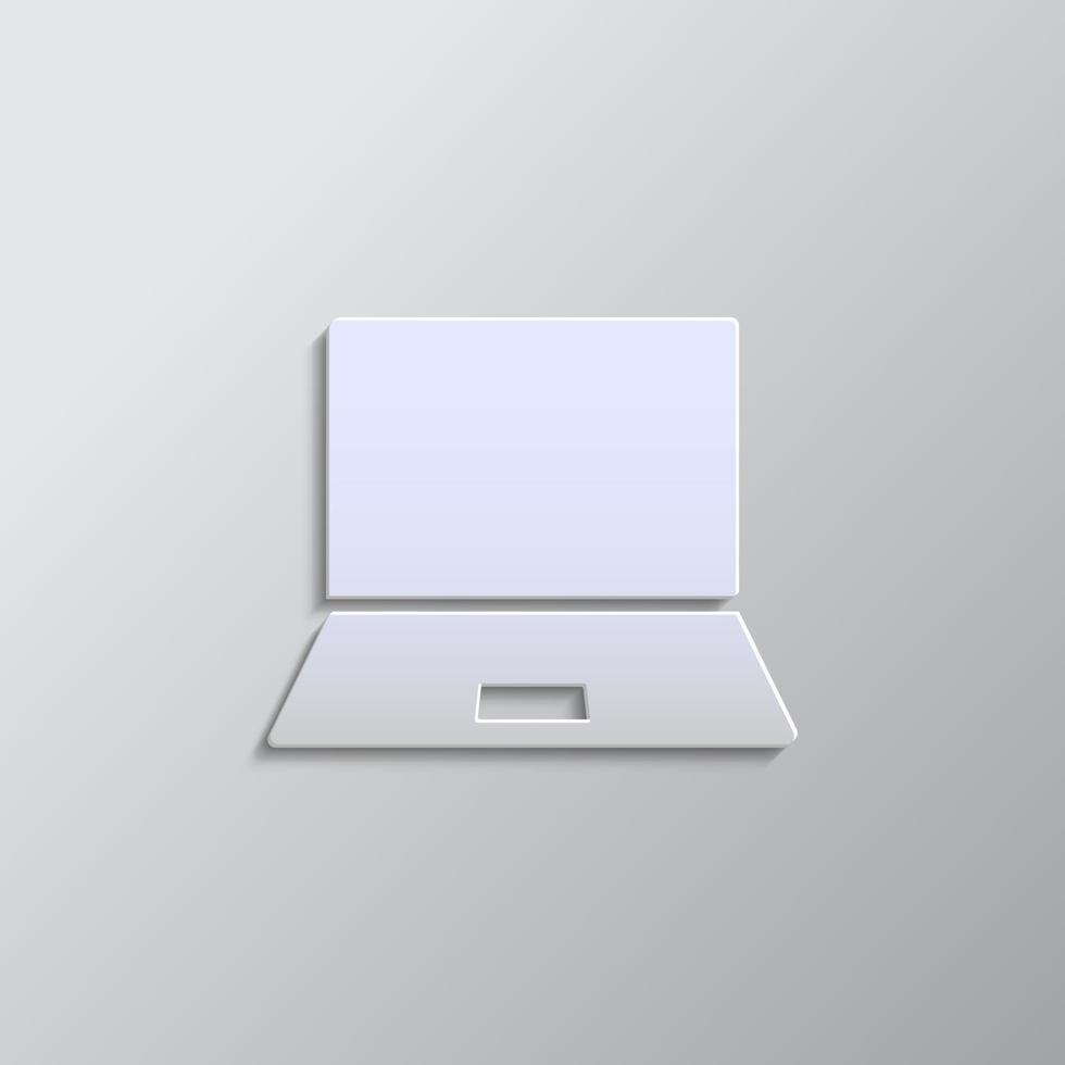 notebook paper style, icon. Grey color vector background- Paper style vector icon.