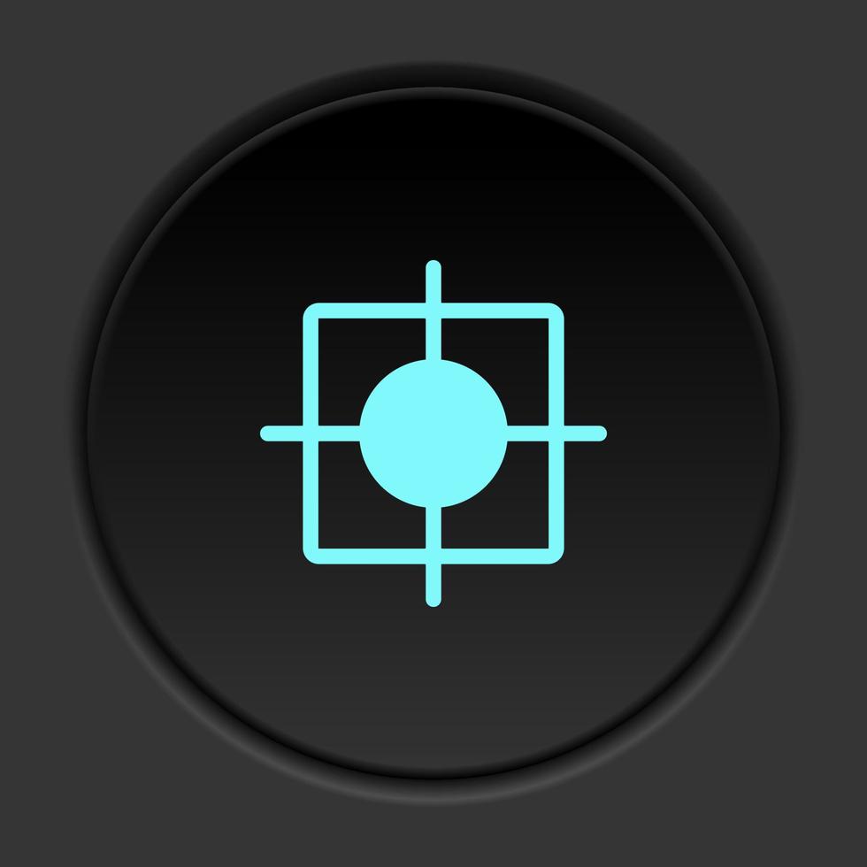 Round button icon, bullseye, dartboard. Button banner round, badge interface for application illustration on dark background vector