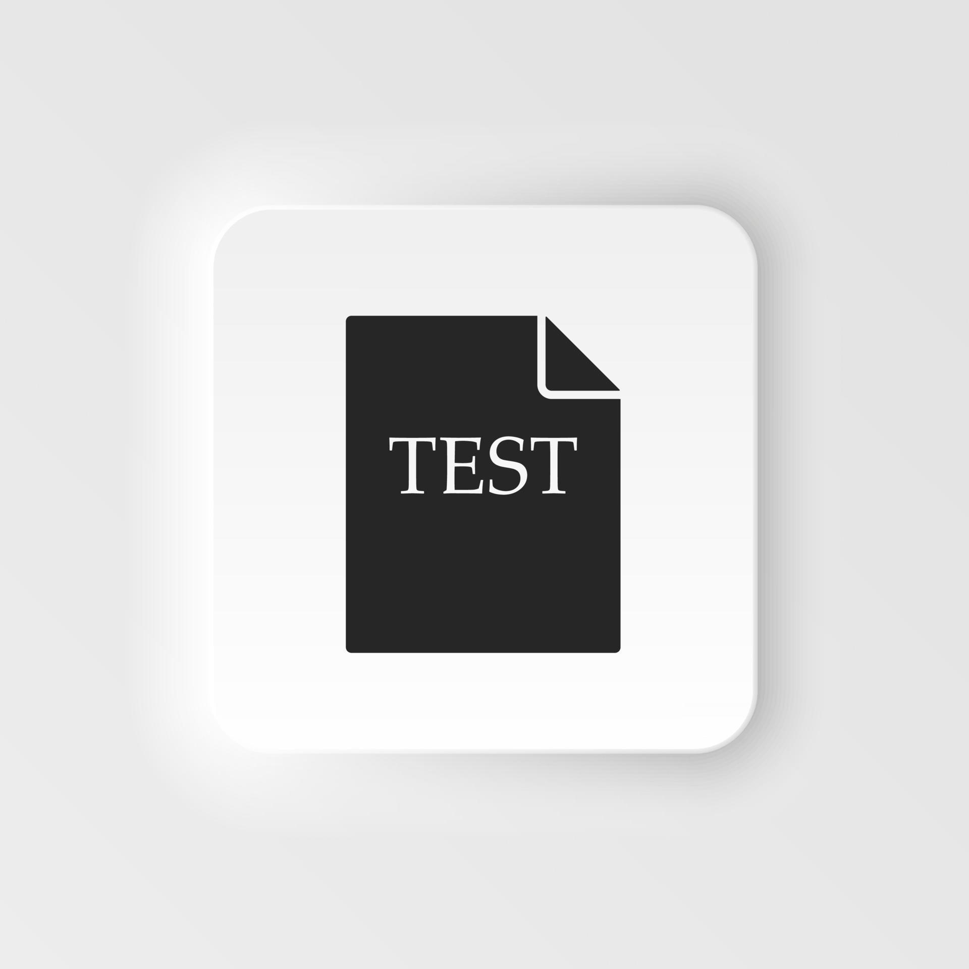 Test, file vector icon. Simple element neumorphic style illustration ...