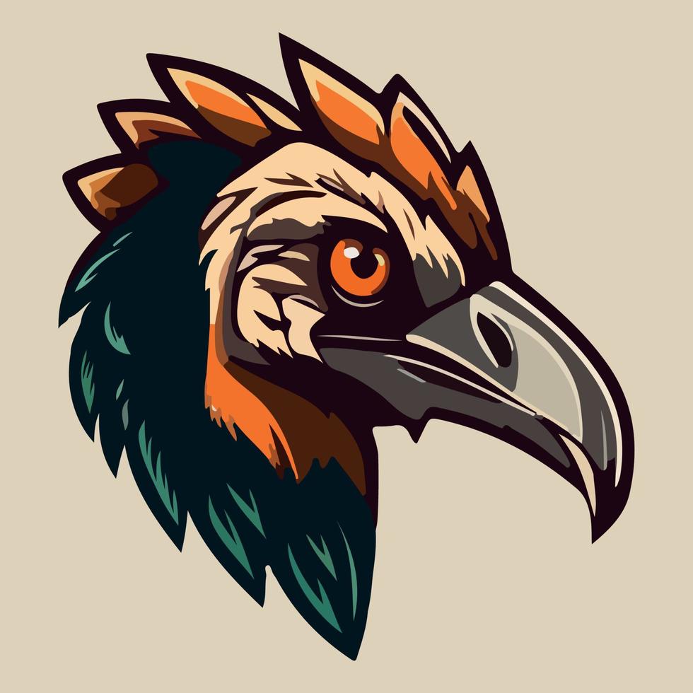 Vulture face mascot esport logo vector illustration with isolated background