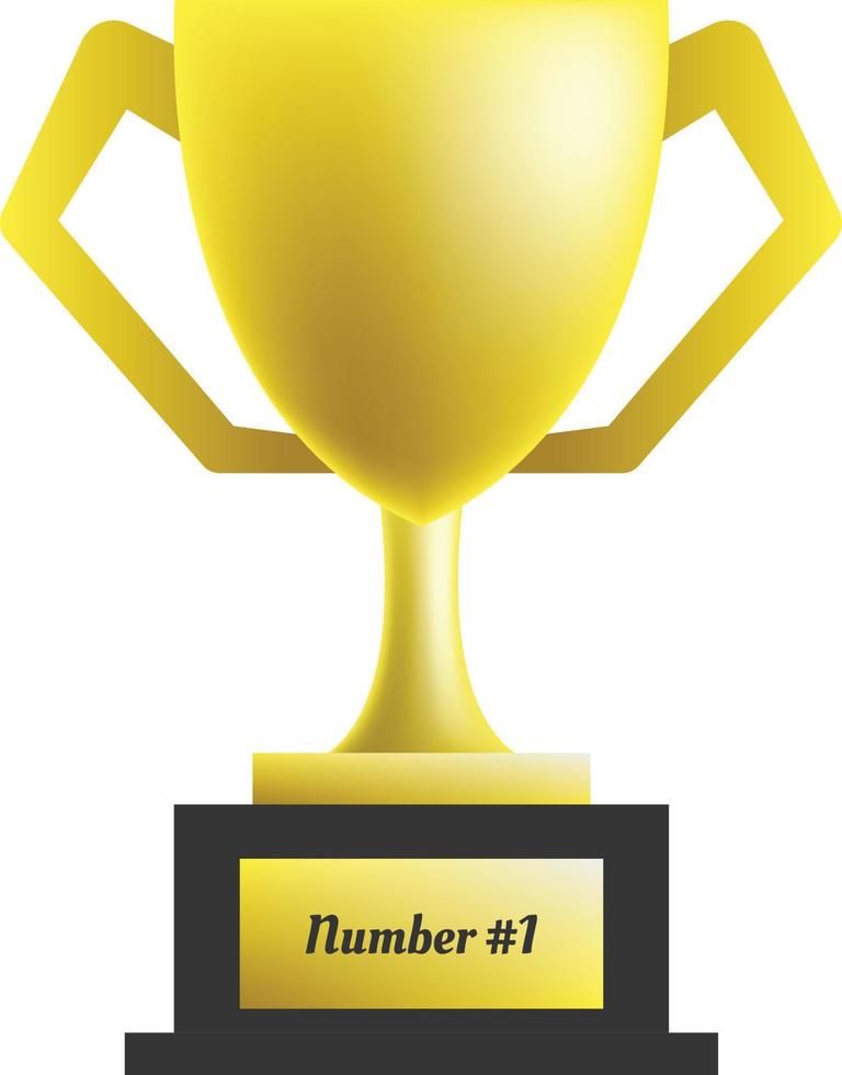 Number 1 golden trophy vector design