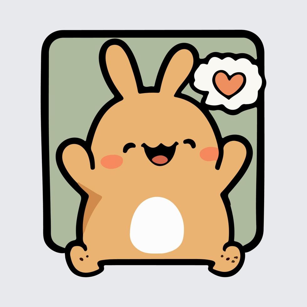 Cute little Bunny Sticker Vector illustration