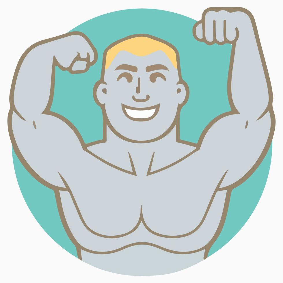 positivo cara hombre Superior cuerpo icono vector ilustración