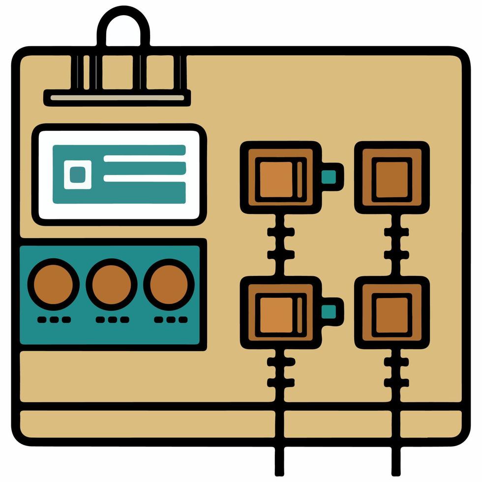 Management panel representing a network interface icon vector illustration