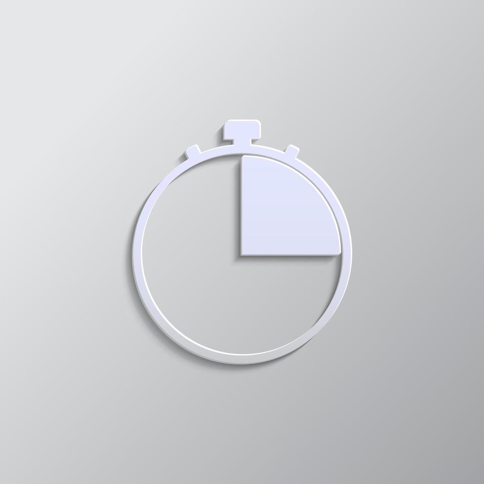 timer, time paper style icon. Grey color vector background- Paper style vector icon.