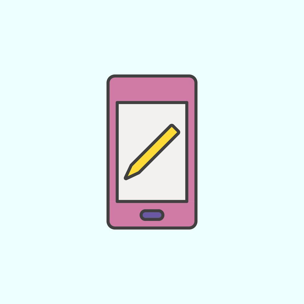 phone, edit, pencil color vector icon, vector illustration on white background