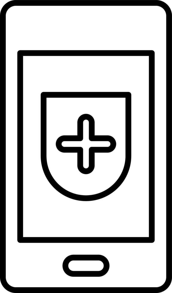 Line vector icon phone, security. Outline vector icon on white background