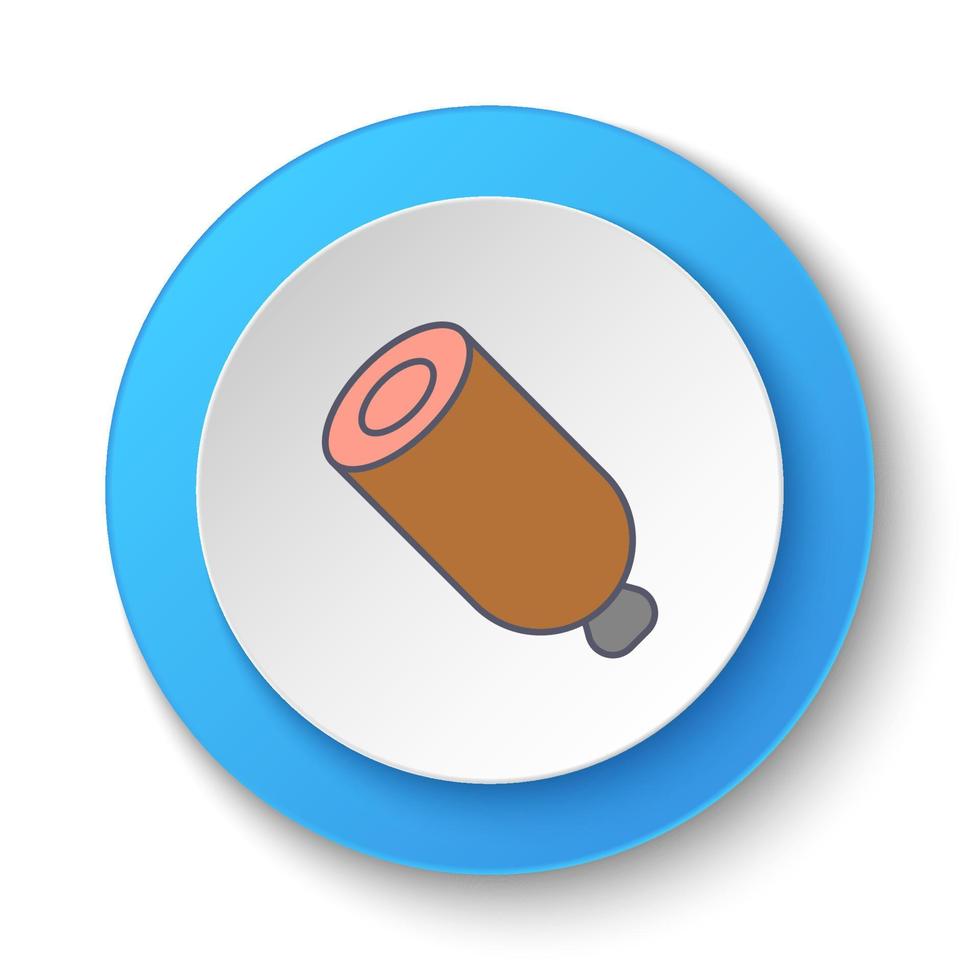 redondo botón para web icono, embutido, comida. botón bandera redondo, Insignia interfaz para solicitud ilustración en blanco antecedentes vector
