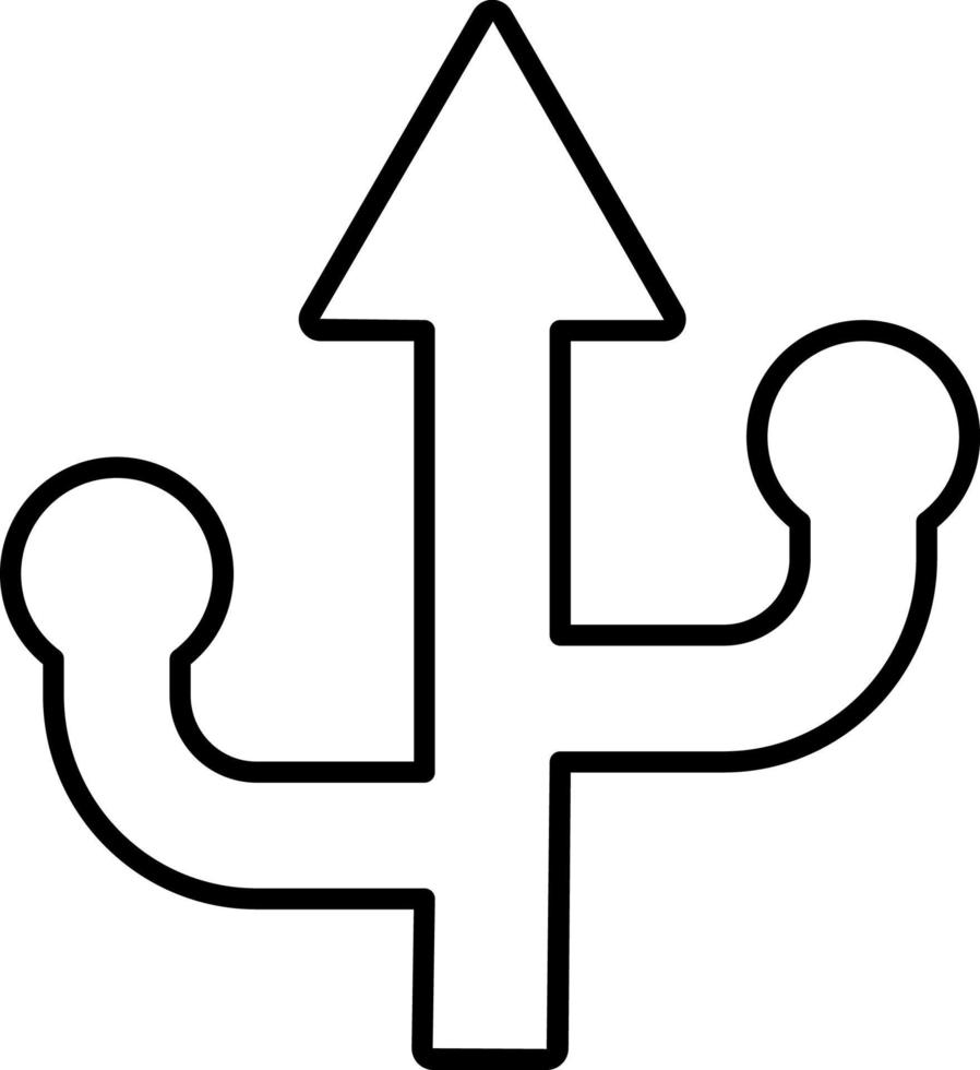 Line vector icon usb. Outline vector icon on white background