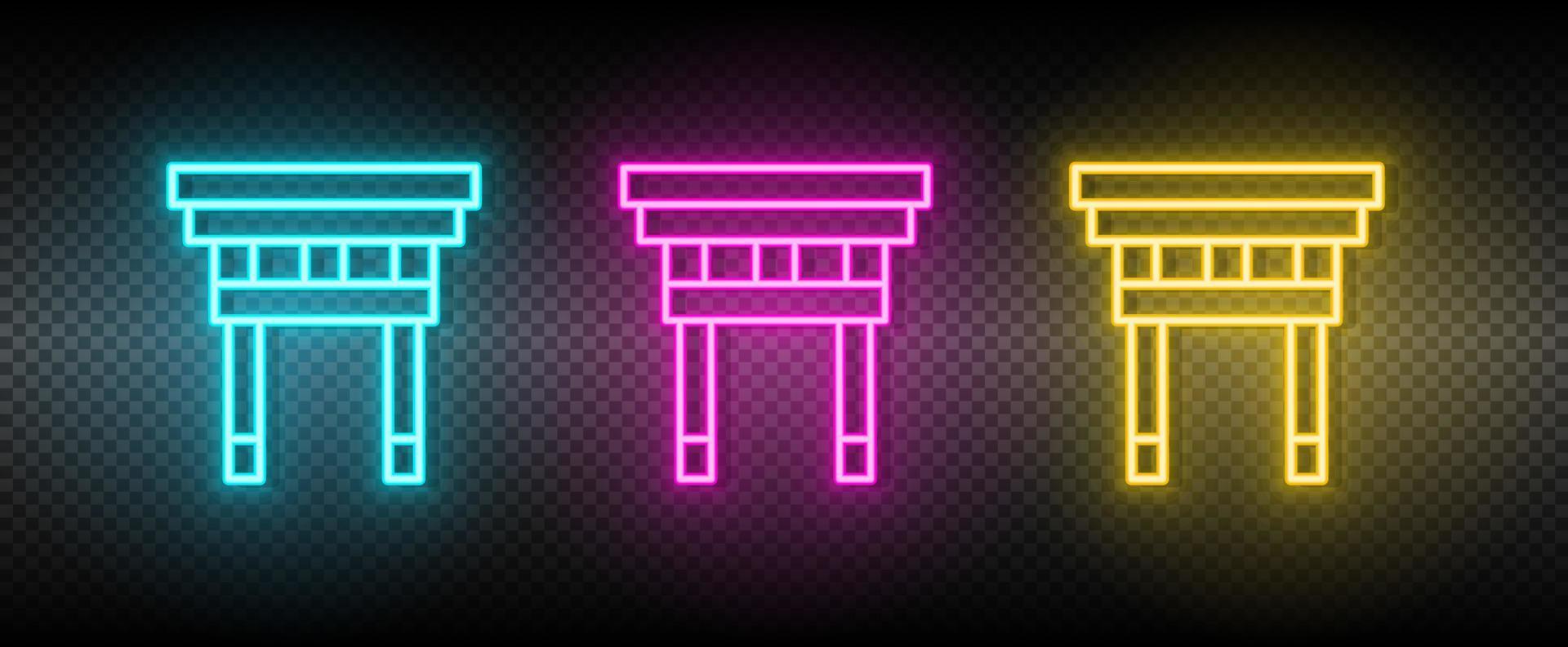 Torri gate symbol neon vector icon