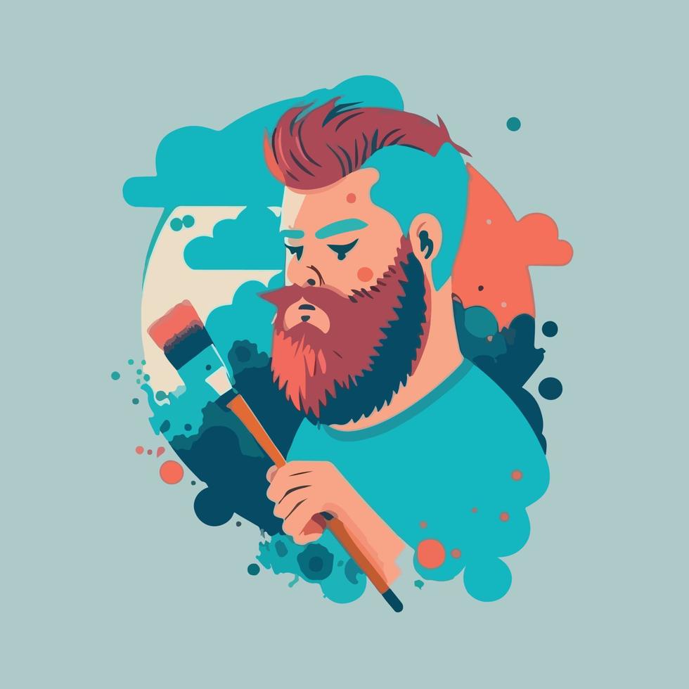 World art day flat style vector illustration