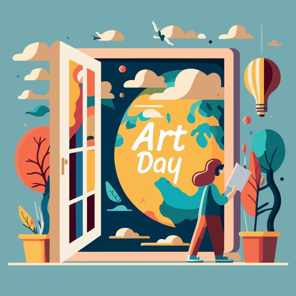 World art day flat style vector illustration 21556393 Vector Art at
