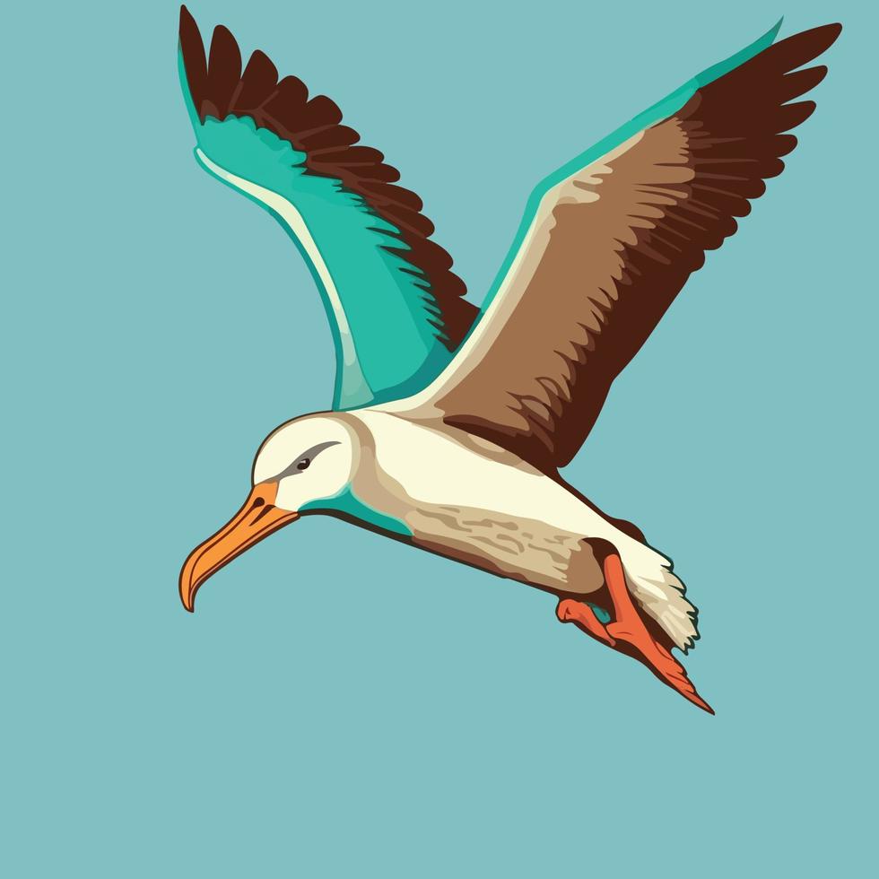 Colorful albatross pop art style vector illustration