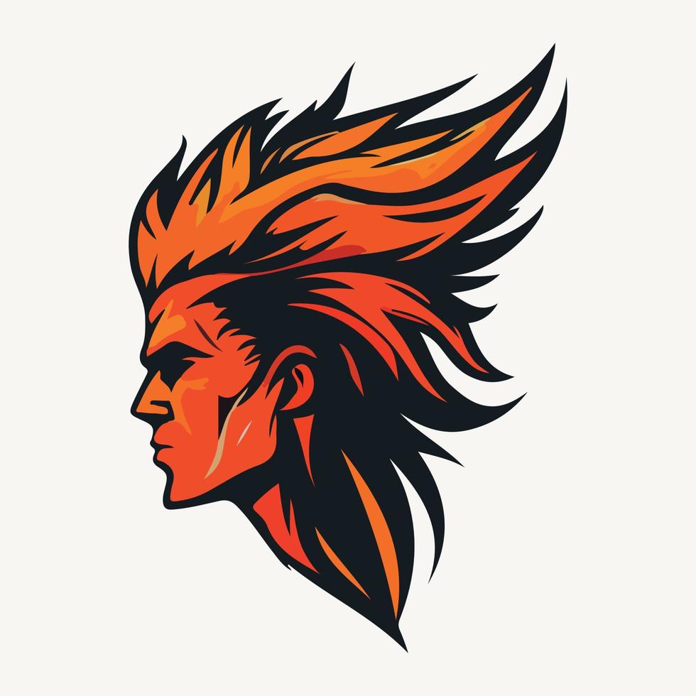 Phoenix head mascot esport logo vector illustration with isolated background