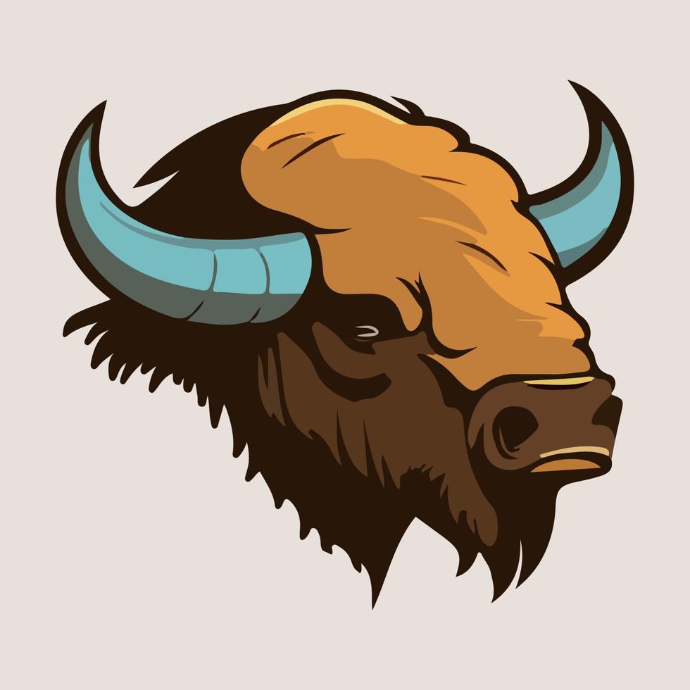 Angry Bull head mascot vector illustration with isolated background