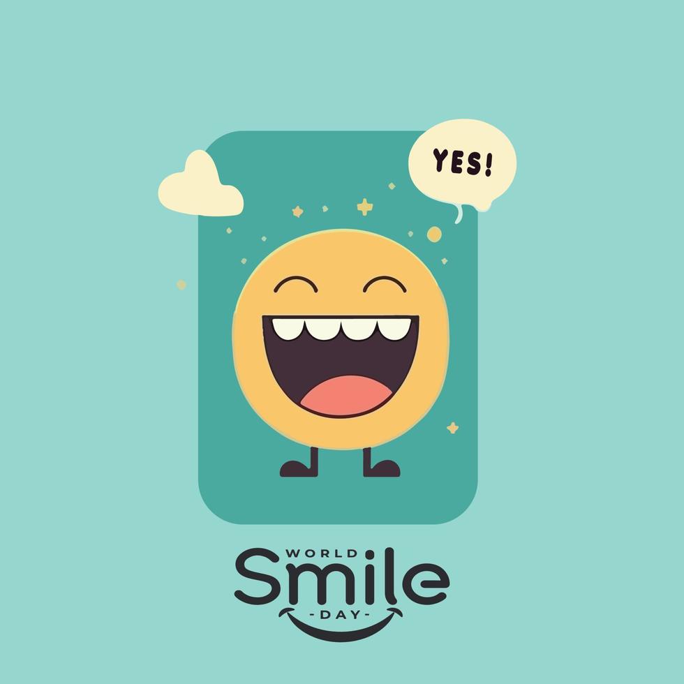 World smile day flat vector illustration